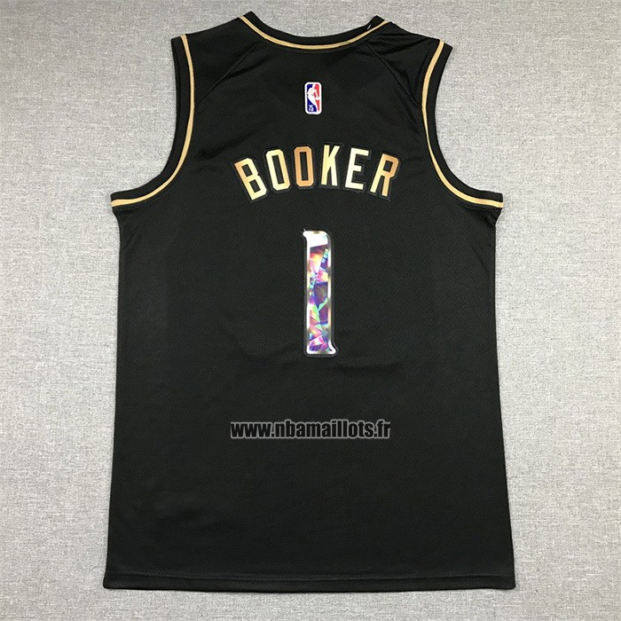 Maillot Golden Edition Phoenix Suns Devin Booker NO 1 2021-22 Noir